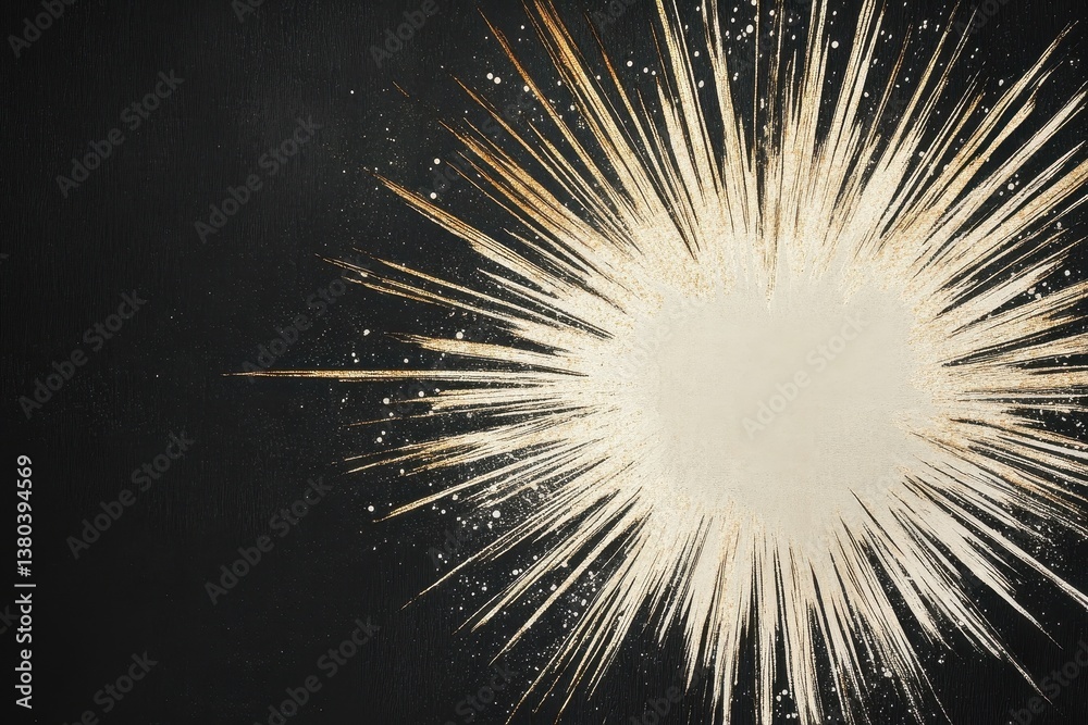 Poster abstract black background with golden radial burst texture design for wall decoration and modern art