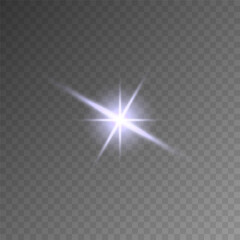 Lens Flare, light glow effect. sun or realistic shining star with backlight effect. bokeh glitter and sparkles or sparkles on transparent background.