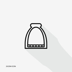 Beanie outline illustration, minimalistic style, winter accessory, copy space