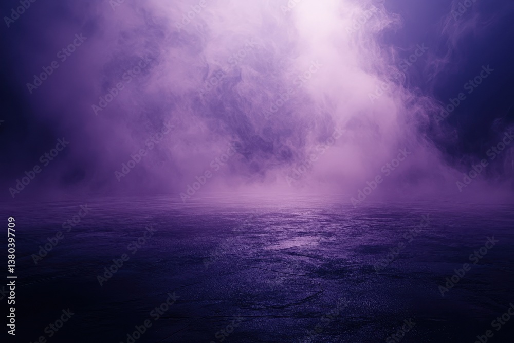 Aufkleber abstract purple fog overlay texture with glistening surface in dark lighting ethereal design for cre