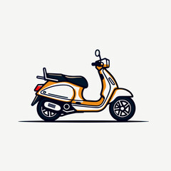 Obraz premium Stylized scooter illustration in vibrant colors with a side view design for playful concepts