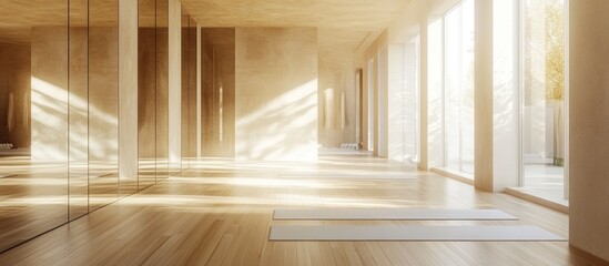 Serene Yoga Studio: Sunlight Illuminates Minimalist Space