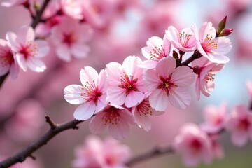 Obraz premium Delicate pink sakura blossoms, full bloom, soft petals , subtle, wedding, art