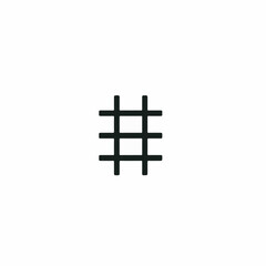 Obraz premium Black hashtag appears centered isolated on white background simple