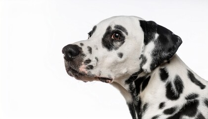 ダルメシアンの犬。白い背景。AIで生成