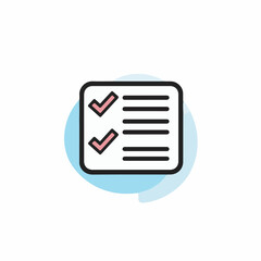 Checklist icon confirms tasks on digital interface successfully