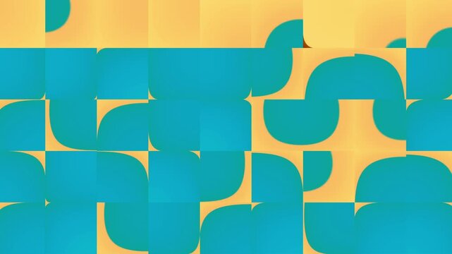 Colorful abstract composition made of various geometric shapes. Circles and squares composition loop background