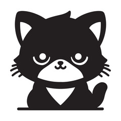 cute cat silhouette vector art illustration