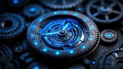 Futuristic Clockwork Mechanism: Precision and Time