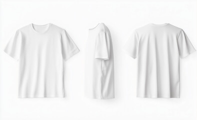 T-shirt apparel mockup set with neutral lighting, front and rear views, blank for custom graphic design showcase