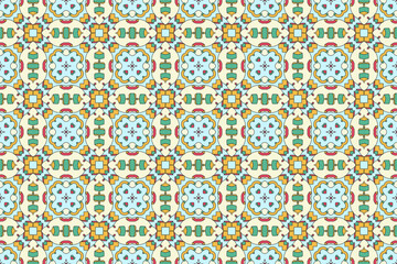 Seamless Wallpaper Tile Shape Symmetric Design Graphic Background Art Fabric Cloth Template Fashion Visual Textile Luxury Digital Interior Perspective Endless Geometric Decoration Texture Pattern.