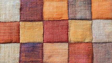 Colorful patchwork textile design textile studio fabric art indoor top-down view