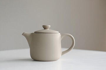 Elegant teapot with smooth curves and minimalist design on clean