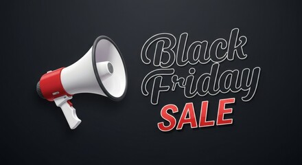 Black Friday Sale with Megaphone.