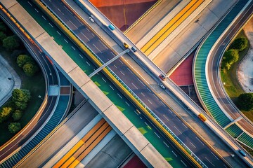 Minimalist Aerial View of Cincinnati's Ft. Washington Way Highway Overpass