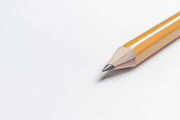 Sharp pencil resting on blank surface, highlighting simplicity a