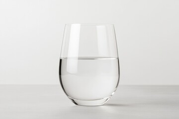 Clear glass filled with water, showcasing simplicity and purity