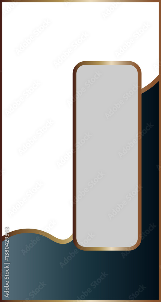 Poster golden rectangular frame isolated on transparent background. golden glowing border with empty space.