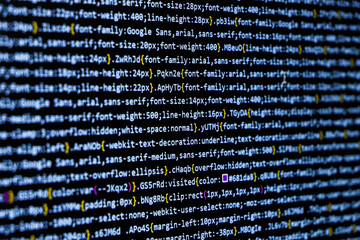 Programming coding screen, web developer coding screen