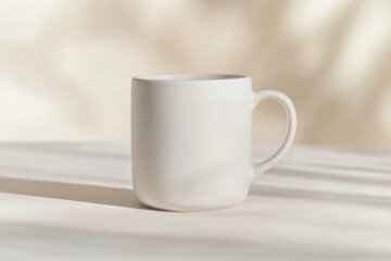 Minimalist cup design showcases smooth surfaces and soft shadows