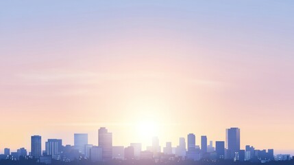 Fototapeta premium Cityscape Sunrise: A Serene Urban Dawn