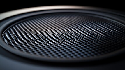 Close-up of a speaker grille pattern.