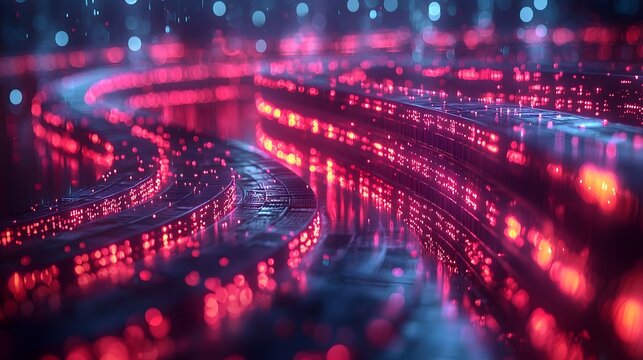 Glowing digital bridge between storage devices - Powered by Adobe