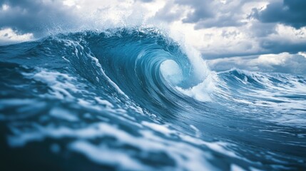 Ocean Wave Breaking on a Cloudy Day