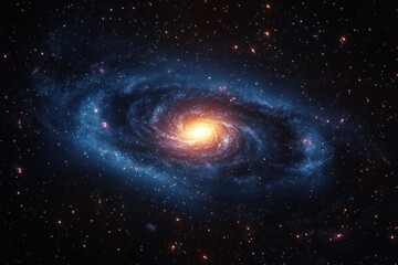 Obraz premium Galactic Journey Through a Luminous Black Hole and Swirling Galaxies in Cosmic Space