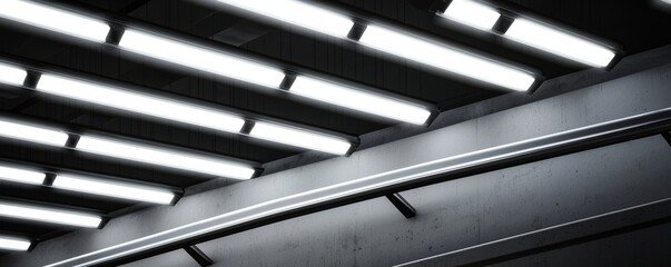 Modern ceiling with fluorescent lights