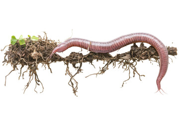Amazing Pink Worm on Roots - Nature's Beauty