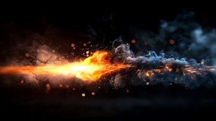 Fototapeta premium Fiery Collision Abstract Fire Smoke Burst.