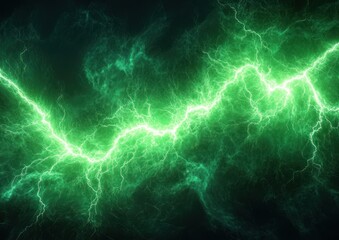 Obraz premium Electric Green Lightning Storm Abstract Plasma Energy Background