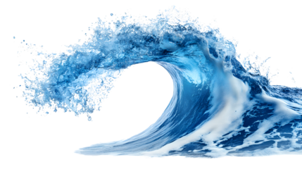 Blue Water Wave Illustration on White Background for Professional Design Projects
