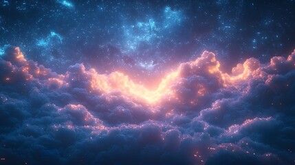 Ethereal cosmic nebula in the night sky