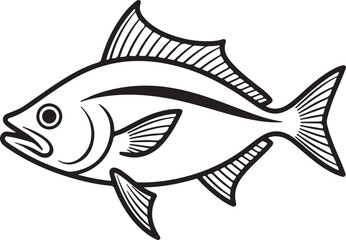 Simple vector illustration of a fish on a white background.
