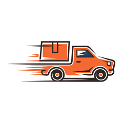 Truck vector, truck logo design fast delivery vector icon