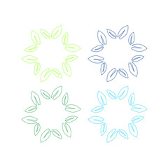 Natural Green Leaves Sign Symbol Logo Vector isolated on White