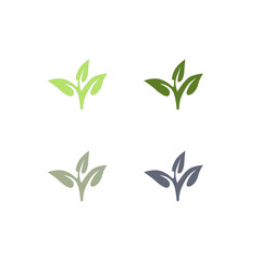 Natural Green Leaves Sign Symbol Logo Vector isolated on White