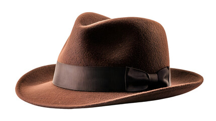 Vintage Brown Hat - Classic Fashion Accessory Isolated on White Background