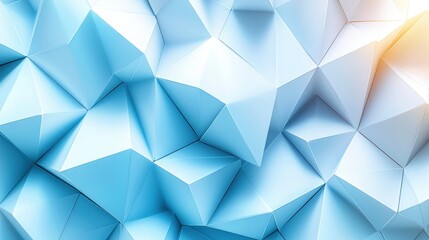 Obraz premium Abstract Geometric Blue and White Triangular Polygonal Pattern Background