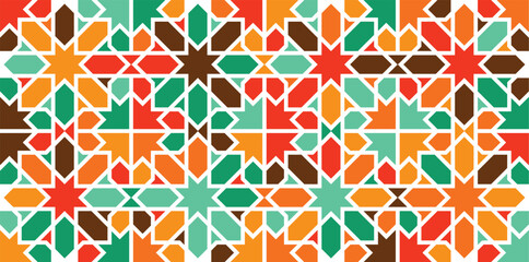 islamic background. turquoise brown red tones