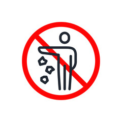 Do not litter editable stroke outline icon isolated on transparent background flat vector illustration. Pixel perfect.
