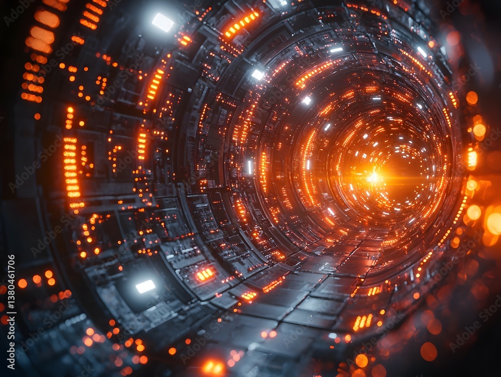 Poster quantum encryption system in a high tech vault like structure