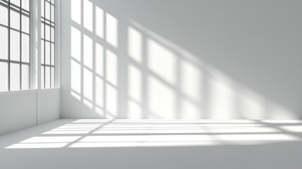 Bright and Clean White Gypsum Wall Texture with Soft Shadows