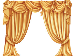 Curtains illustration, isolated on white