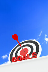 chieving Goals &ndash; Bullseye Target with Red Dart Symbolizing Success