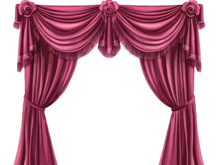 Curtains illustration, isolated on white