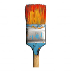 Fiery, burnt strokes of paint create a vibrant, creative design with vivid color and rich texture, showcasing an artistic brush's dynamic potential for dramatic art.