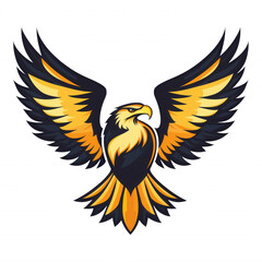 Obraz premium Witness the soaring eagle Its majestic wings, a symbol of freedom and power, cut through the air. Flight demonstrates its strength, courage, and the beauty of its feathers.